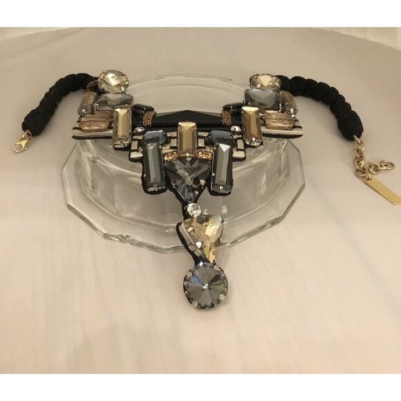 Vintage 1980s OSCAR DE LA RENTA Geometric Massive Statement Necklace - Picture 3 of 8